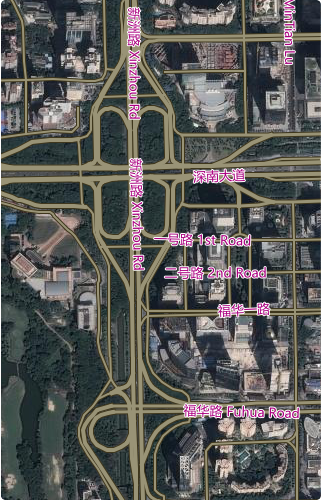 衛星影像路網疊加圖層