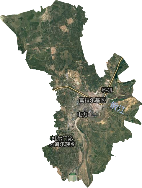 富拉爾基區(qū)衛(wèi)星圖