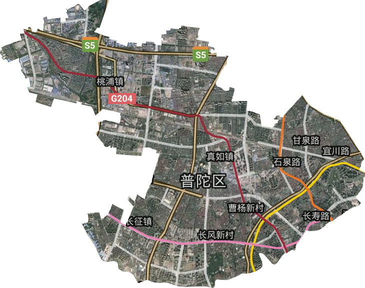 普陀區(qū)衛(wèi)星圖