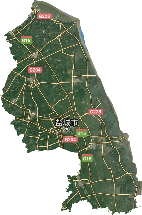 鹽城市衛星圖