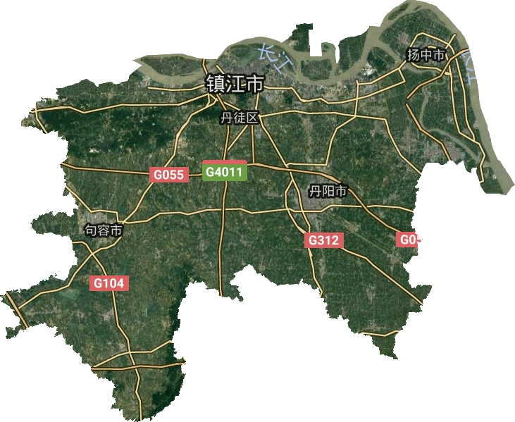 鎮江市衛星圖