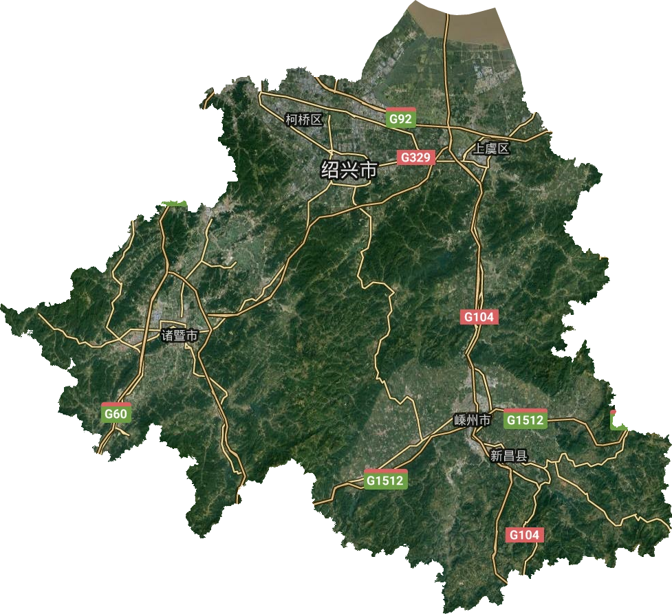 紹興市衛(wèi)星圖