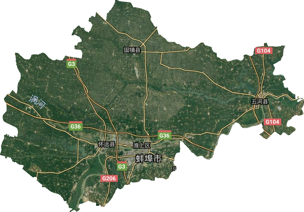 蚌埠市衛星圖