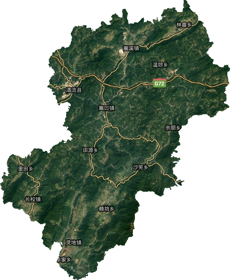 清流縣衛(wèi)星圖