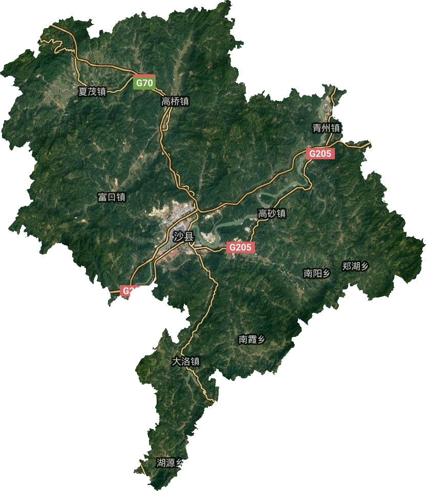 沙縣衛星圖