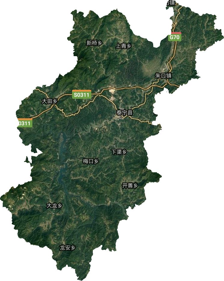泰寧縣衛星圖