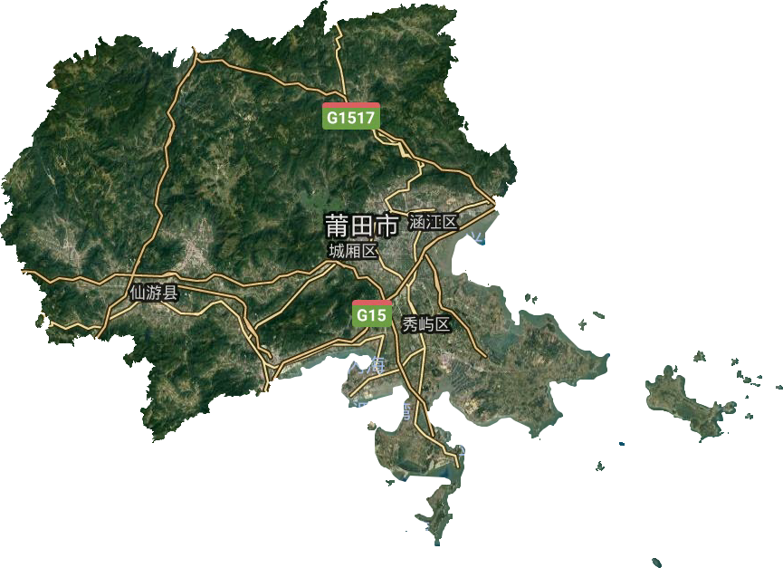 莆田市衛星圖