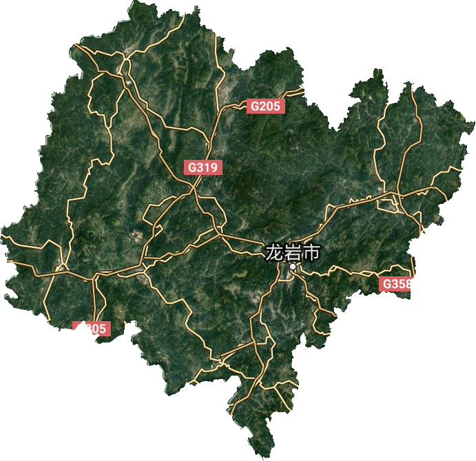龍巖市衛星圖