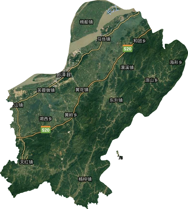 彭澤縣衛星圖