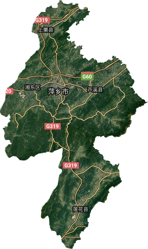 萍鄉市衛星圖