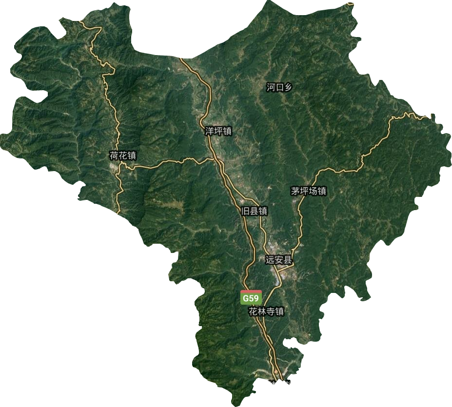 遠安縣衛(wèi)星圖