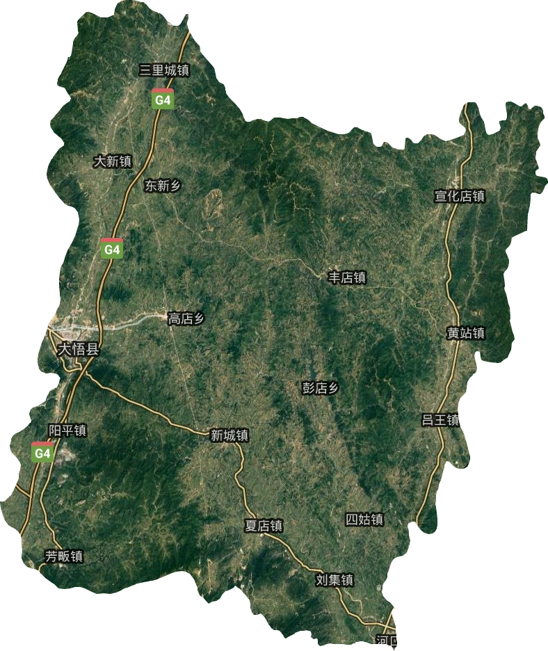 大悟縣衛星圖