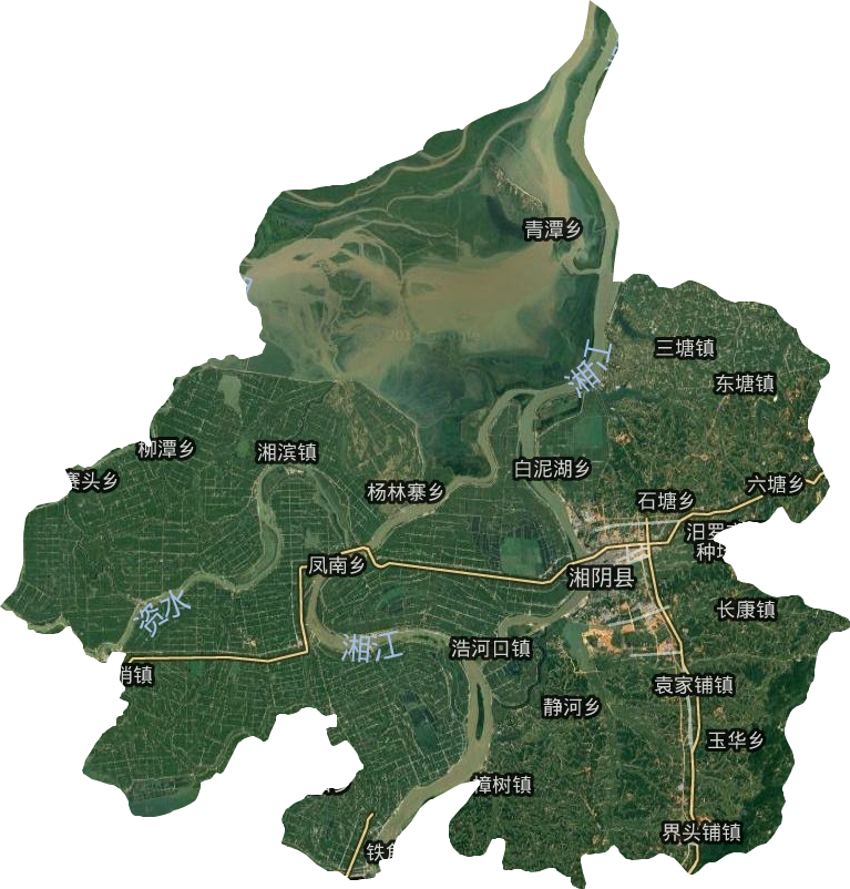 湘陰縣衛星圖