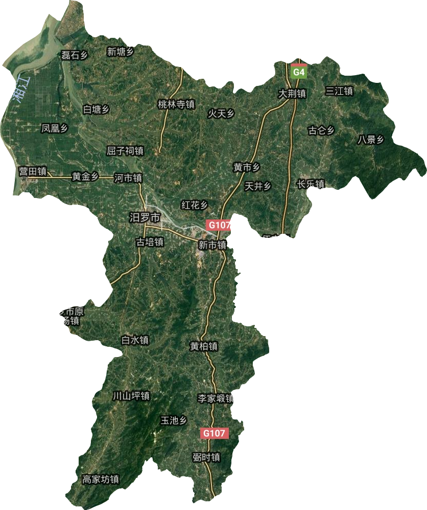 汨羅市衛(wèi)星圖