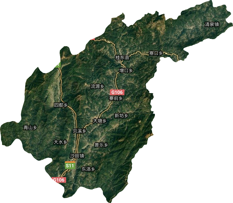 桂東縣衛星圖