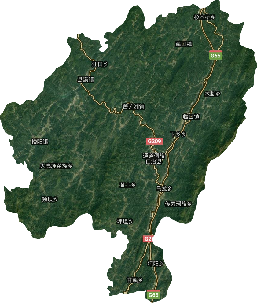 通道侗族自治縣衛星圖