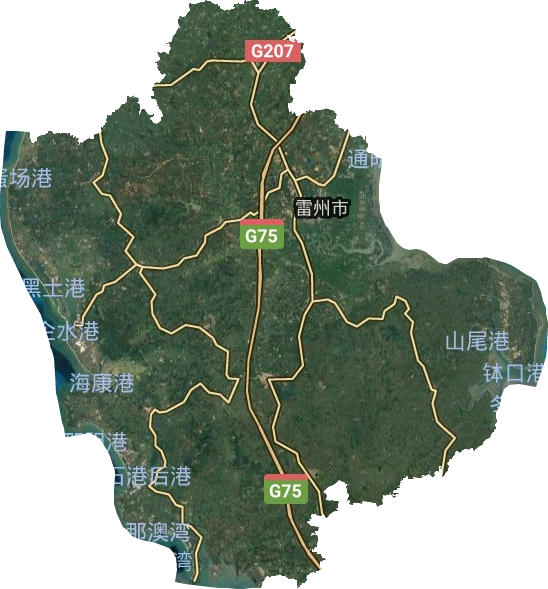 雷州市衛星圖