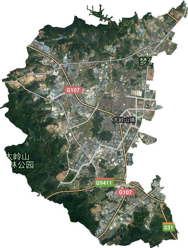 大嶺山鎮(zhèn)衛(wèi)星圖