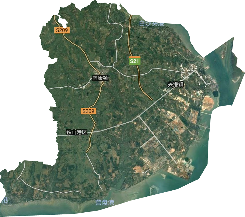 鐵山港區衛星圖