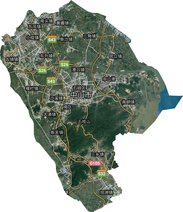 中山市衛星圖