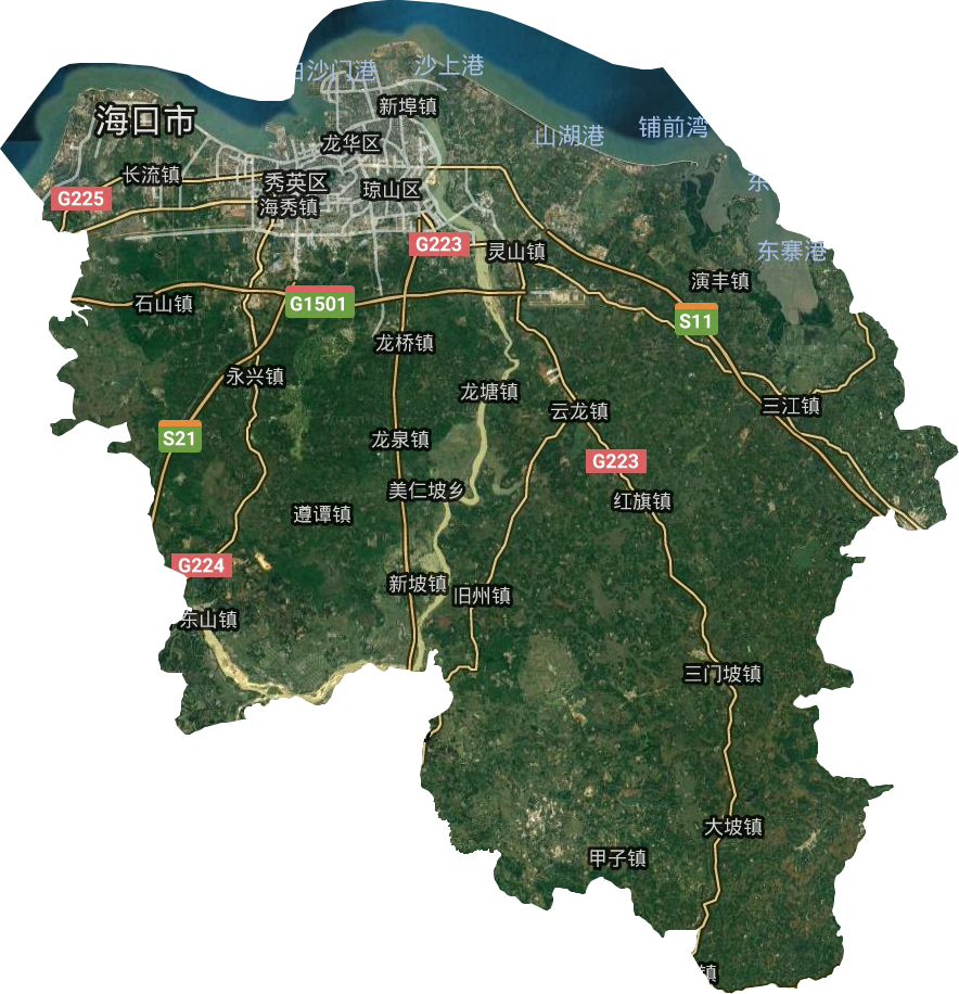 海口市衛(wèi)星圖