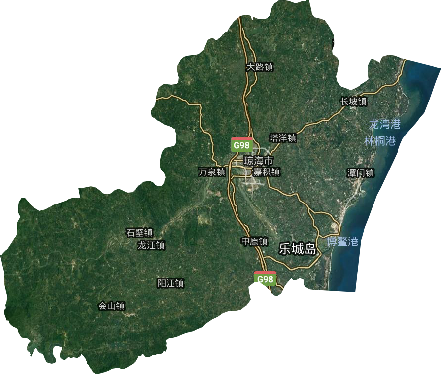瓊海市衛星圖