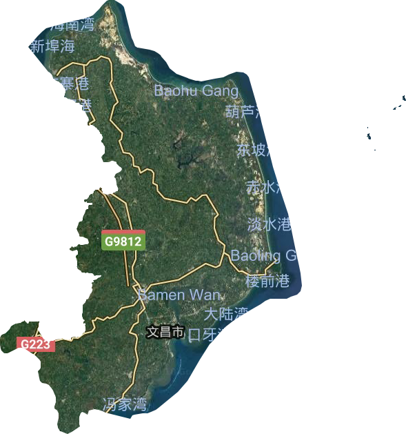 文昌市衛星圖