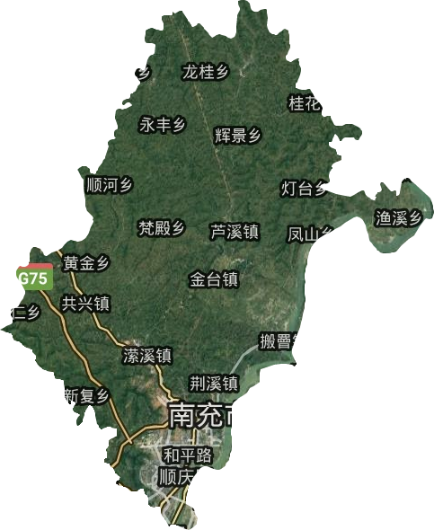 順慶區(qū)衛(wèi)星圖