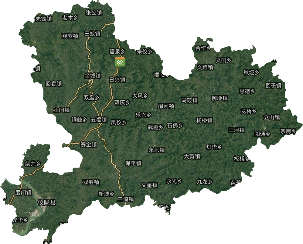 儀隴縣衛星圖
