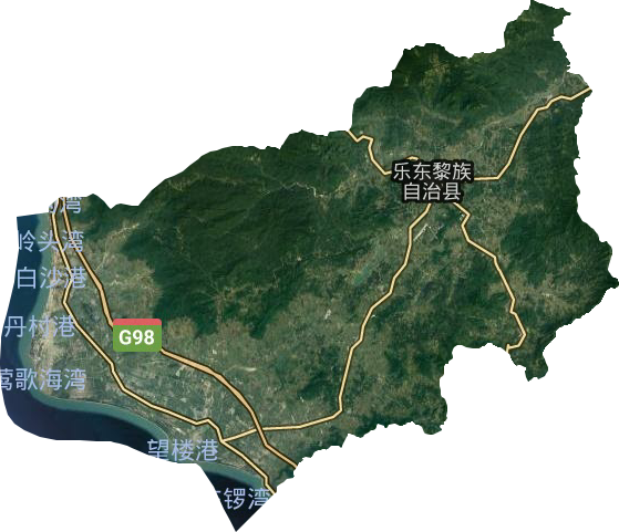 樂東黎族自治縣衛(wèi)星圖