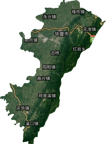 華鎣市衛(wèi)星圖