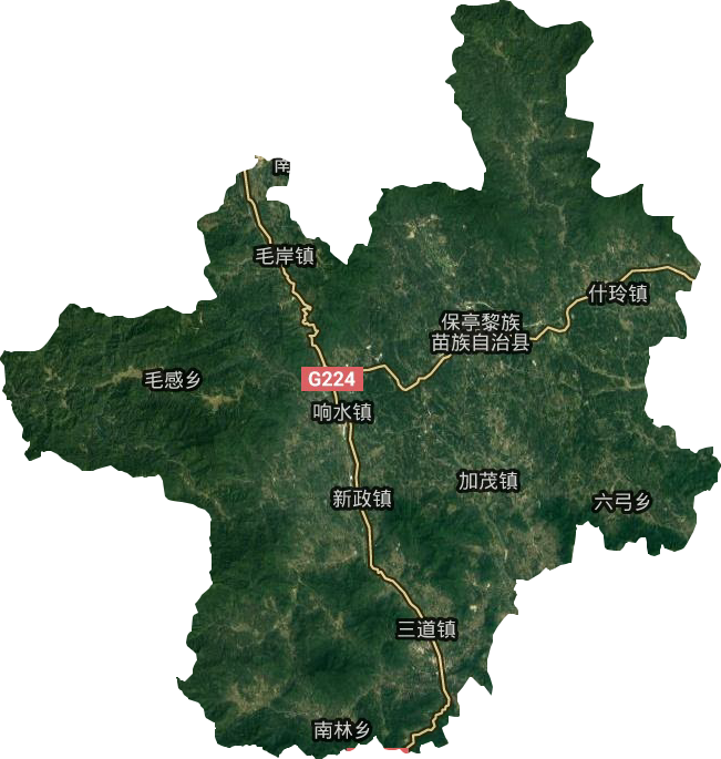 保亭黎族苗族自治縣衛星圖