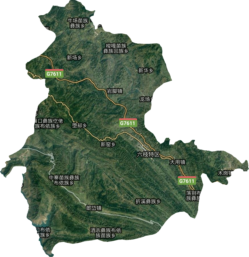 六枝特區(qū)衛(wèi)星圖