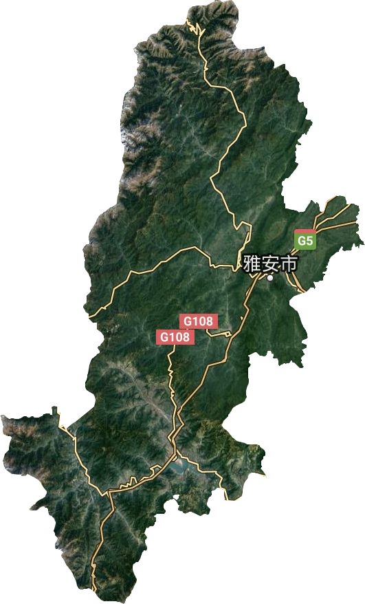 雅安市衛星圖