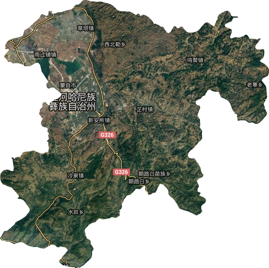 蒙自市衛星圖