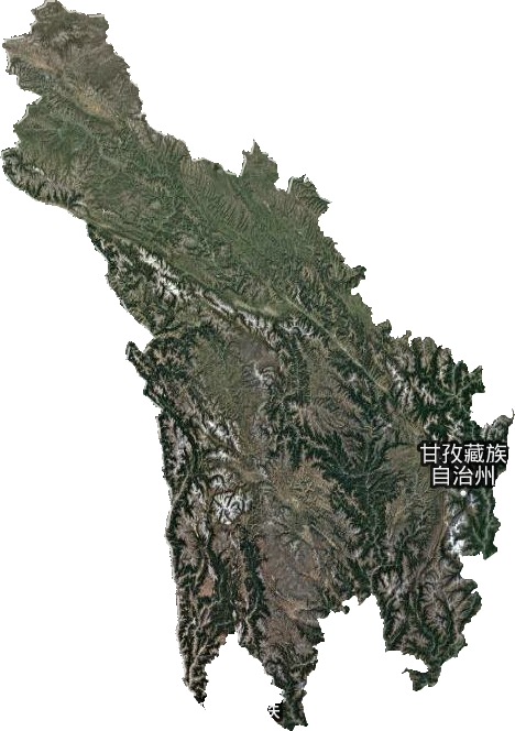 甘孜藏族自治州衛星圖