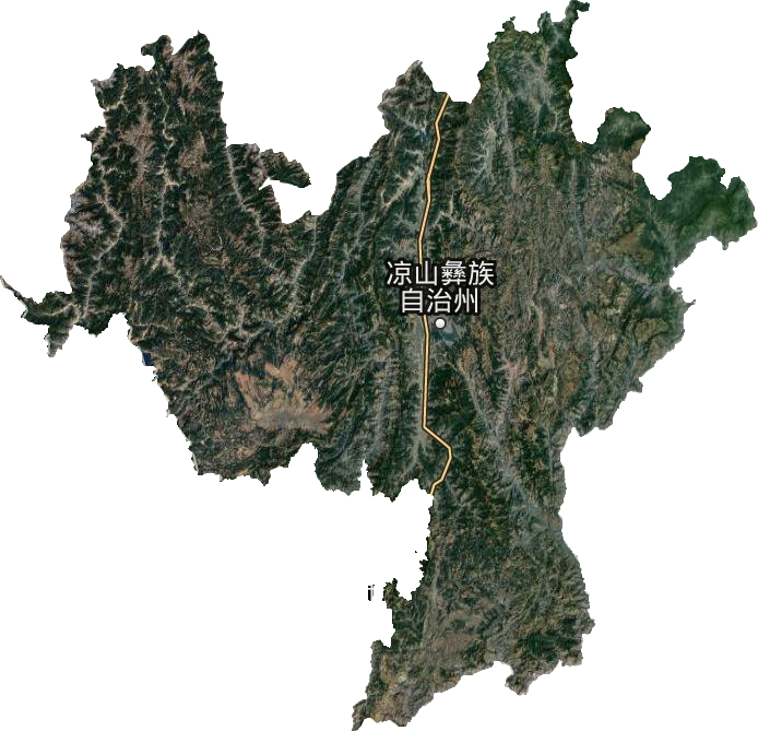涼山彝族自治州衛星圖