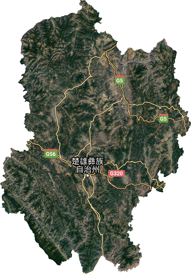 楚雄彝族自治州衛(wèi)星圖