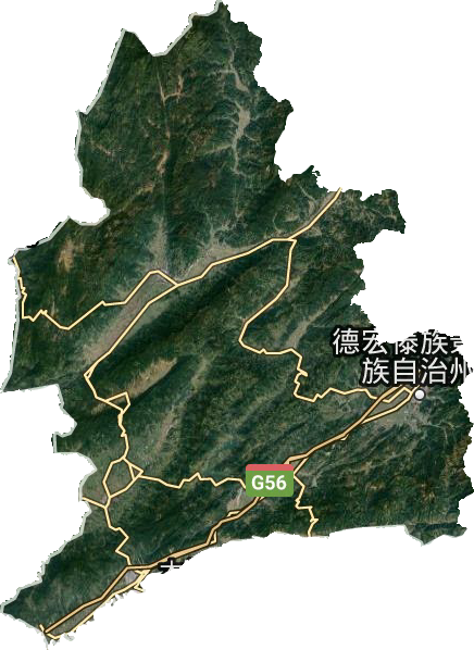 德宏傣族景頗族自治州衛星圖