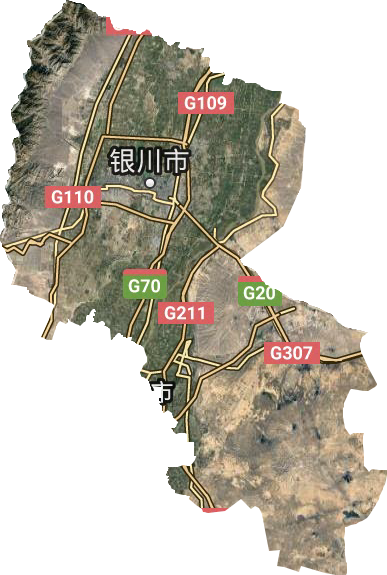 銀川市衛星圖