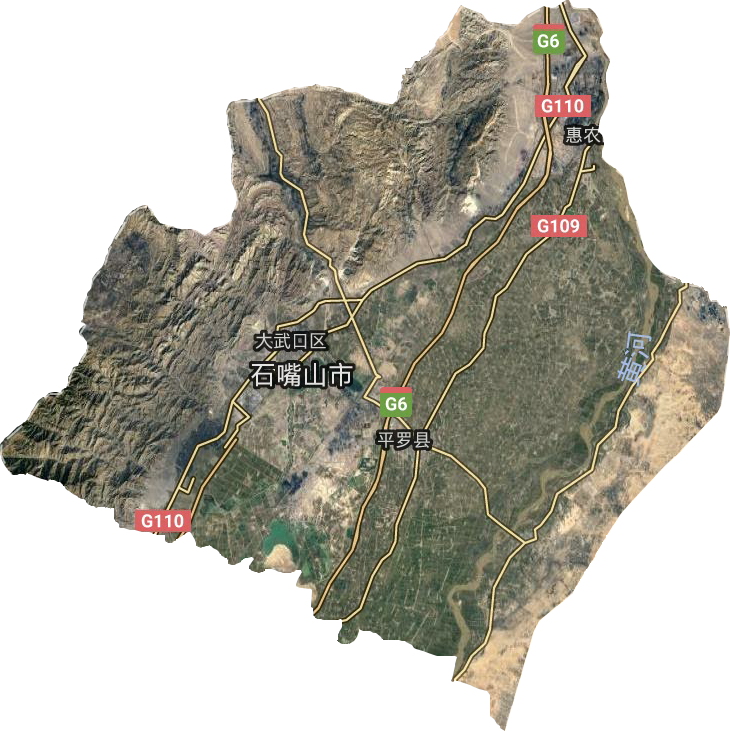 石嘴山市衛星圖