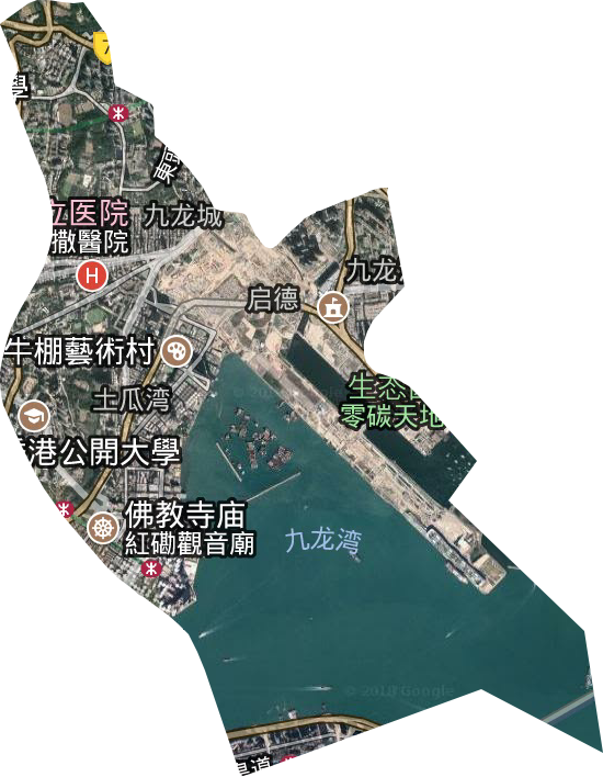 九龍城區(qū)衛(wèi)星圖
