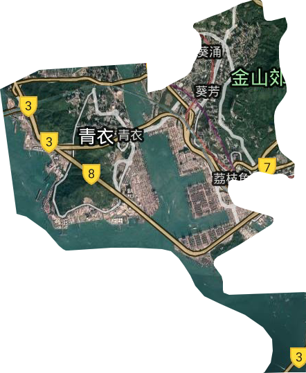 葵青區衛星圖