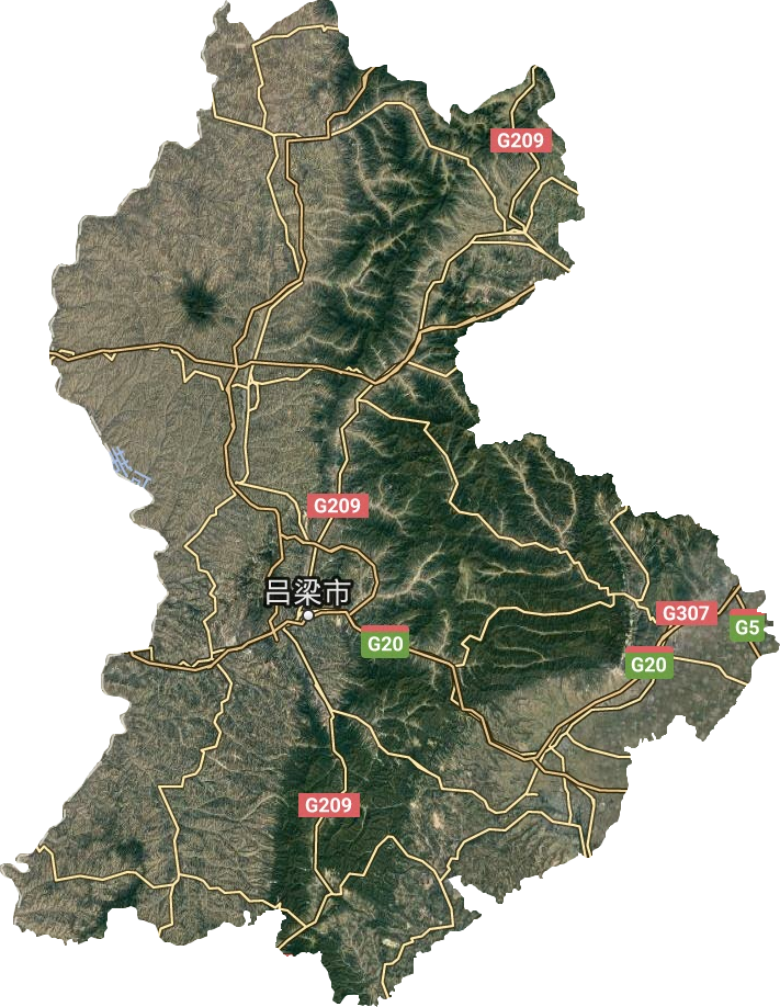 呂梁市衛星圖