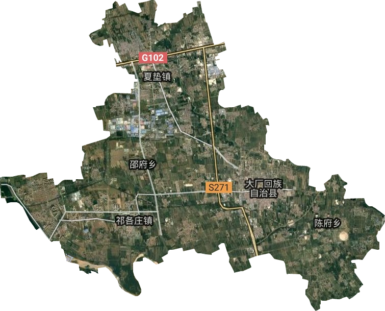 大廠回族自治縣衛星圖