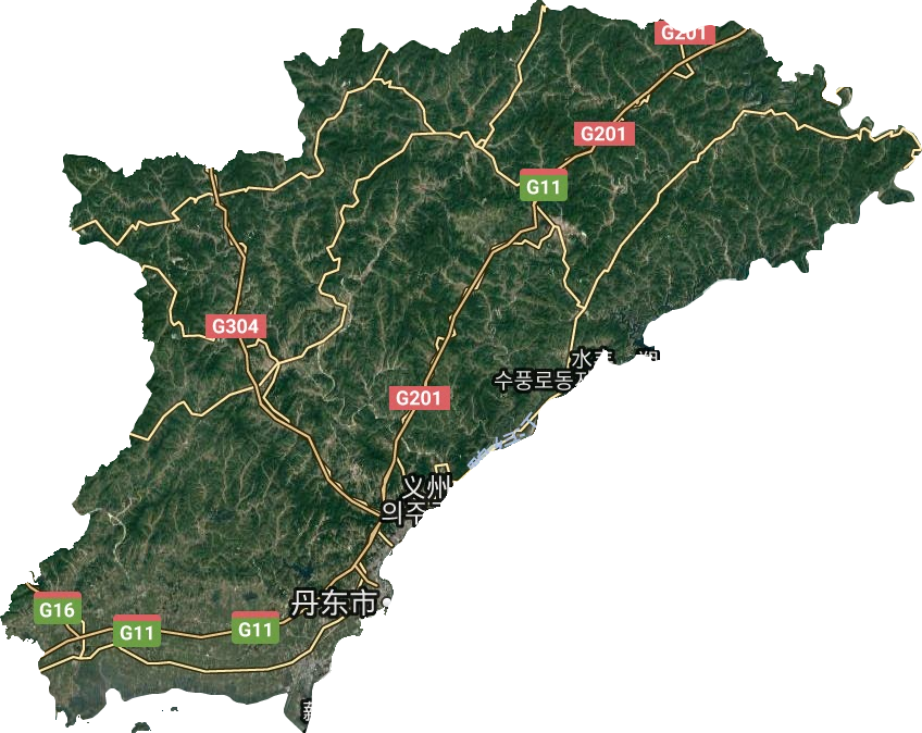 丹東市衛(wèi)星圖