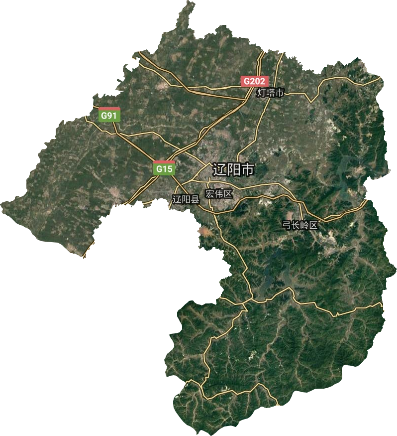 遼陽市衛星圖