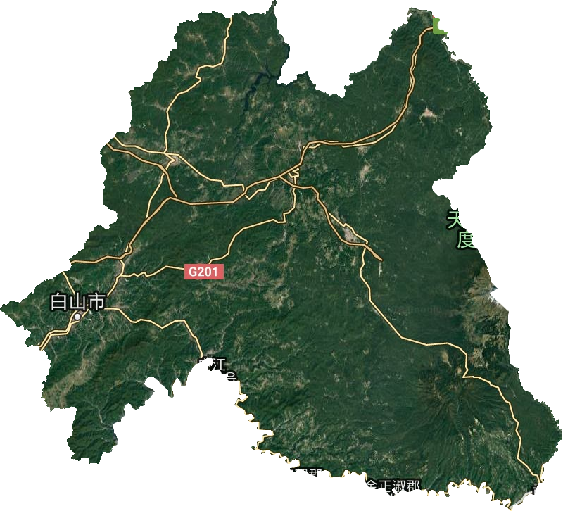 白山市衛(wèi)星圖