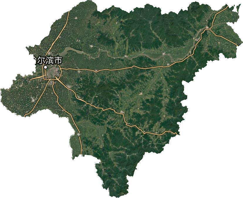 哈爾濱市衛星圖