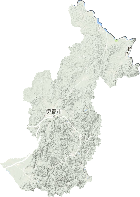 伊春市地形圖